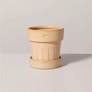 Hearth & Hand Magnolia Valentine's Day Heart Stoneware Planter Pot wSaucer 4.5"